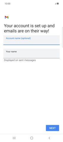 Press the field below 'Your name' and key in the required sender name.
