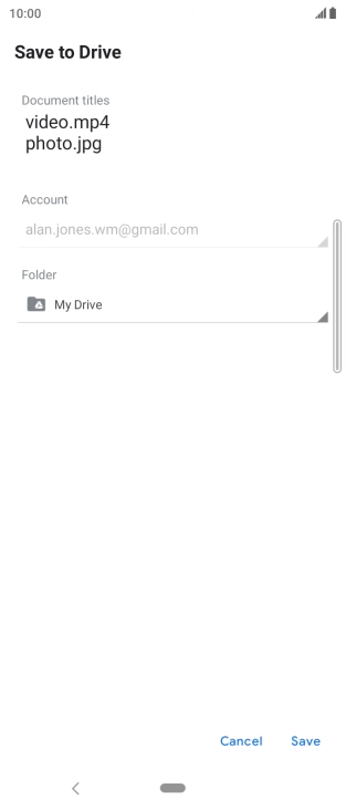 Press the field below 'Folder' and go to the required folder.