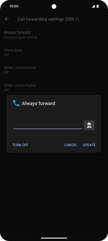 Press TURN OFF.