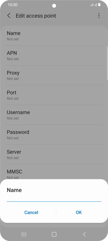 Key in O2 UK Internet and press OK.