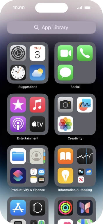 Press the required app.