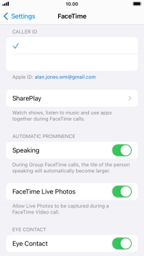 Press the required setting below 'CALLER ID'.
