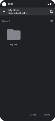 To create a new folder, press the new folder icon and follow the instructions on the screen to create a new folder.