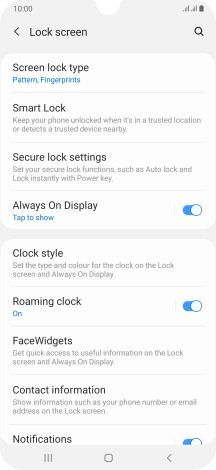 Press Screen lock type and key in the current phone lock code.