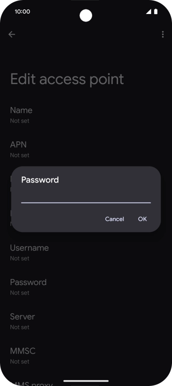 Key in p and press OK. Key in p and press OK.
