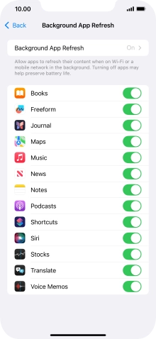 Press Background App Refresh.