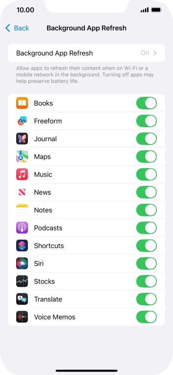 Press Background App Refresh.