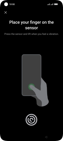 Follow the instructions on the screen to create the phone lock code using your fingerprint.