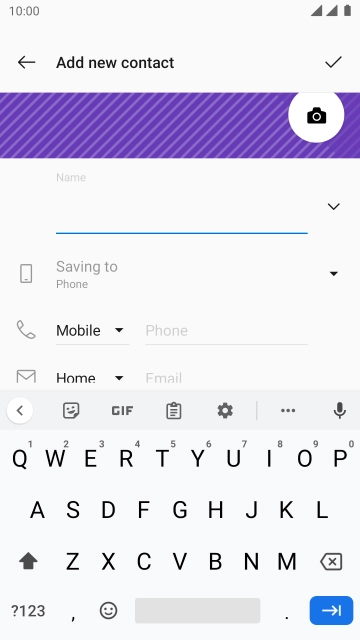 Press the field below 'Name' and key in the required name.