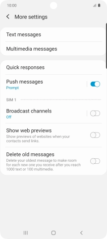 Press Text messages.