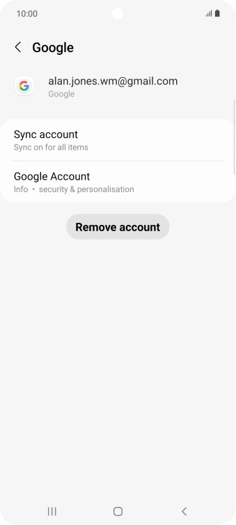 Press Sync account.