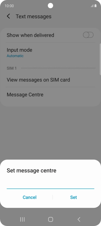 Key in +447802000332 and press Set.