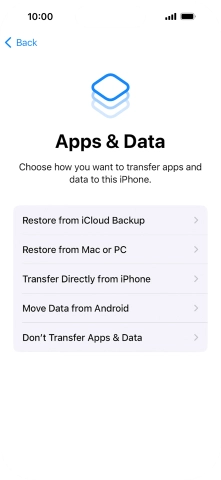 You can transfer content from an Android phone when your phone is activated for the first time and after a factory reset. When this screen is displayed, your phone is ready to transfer content from an Android phone.