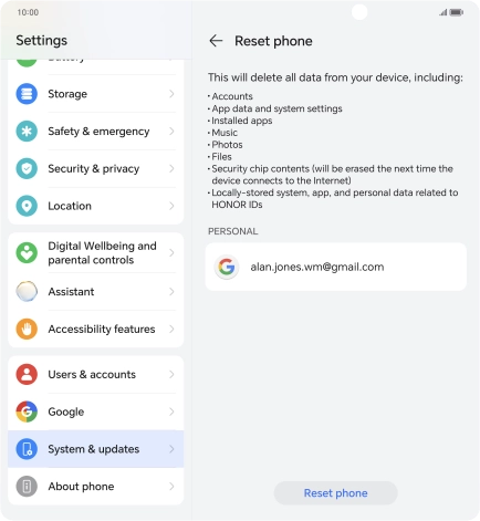 Press Reset phone.