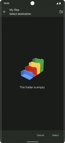 To create a new folder, press the new folder icon and follow the instructions on the screen to create a new folder.