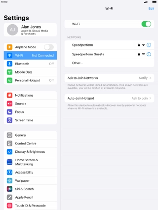 Press the required WiFi network and key in the password for the WiFi network.
