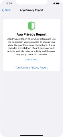 Press Turn On App Privacy Report to turn on the function.