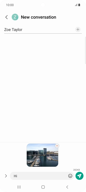 Press the send icon when you've finished your picture message.