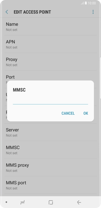 Key in http://mmsc.mms.o2.co.uk:8002 and press OK.