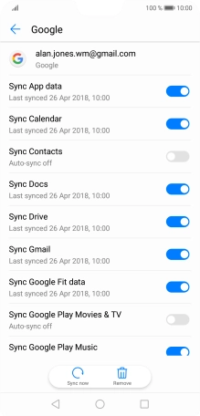 Press the indicator next to 'Sync Contacts' to turn on the function.