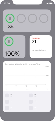 Slide your finger up or down on the screen to see more widgets.