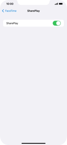 Press the indicator next to 'SharePlay' to turn the function on or off.