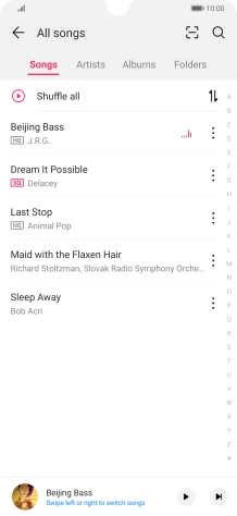 Press the required category and go to the required audio file.