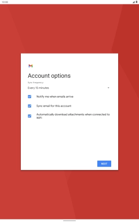 If this screen is displayed, you email account has been recognised and set up automatically. Follow the instructions on the screen to key in more information and finish setting up your phone.