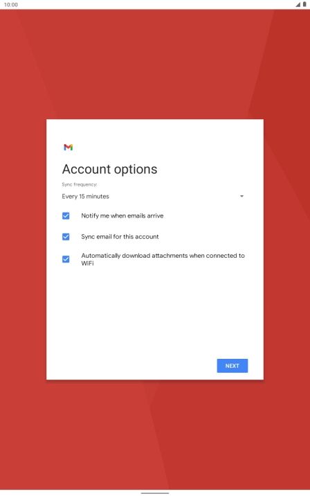 If this screen is displayed, you email account has been recognised and set up automatically. Follow the instructions on the screen to key in more information and finish setting up your phone.