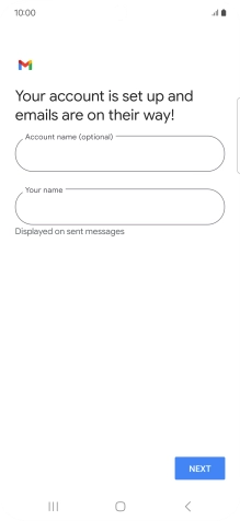 Press the field below 'Account name (optional)' and key in the required name.