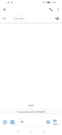 Press the send icon when you've finished your text message.
