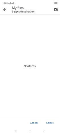 To create a new folder, press the new folder icon and follow the instructions on the screen to create a new folder.