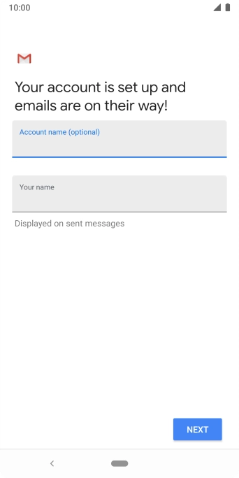 Press the field below 'Your name' and key in the required sender name. Press the field below 'Your name' and key in the required sender name.