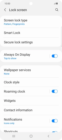 Press Screen lock type and key in the additional phone lock code you created earlier.