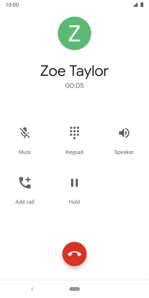 Press the end call icon.