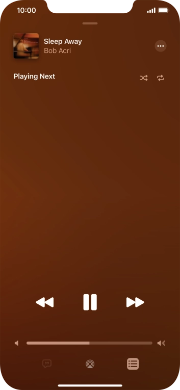 Press the shuffle icon to turn the function on or off.