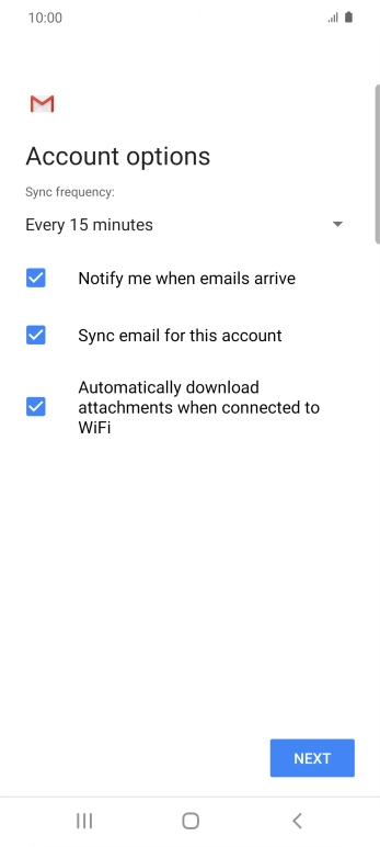 Press the drop down list below 'Sync frequency:'. Press the drop down list below 'Sync frequency:'.