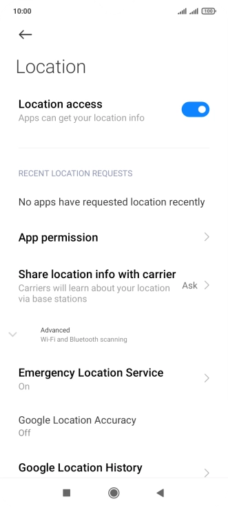 Press App permission. Press App permission.