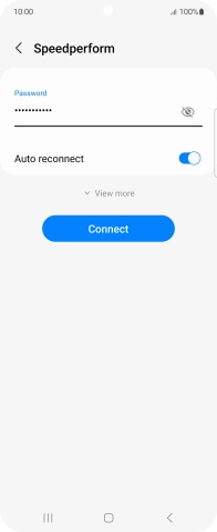 Key in the password for the WiFi network and press Connect.
