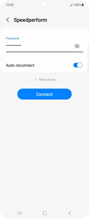 Key in the password for the WiFi network and press Connect.