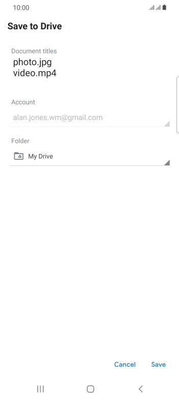 Press the field below 'Folder' and go to the required folder.