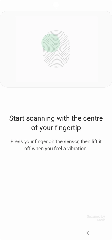 Follow the instructions on the screen to create the phone lock code using your fingerprint.