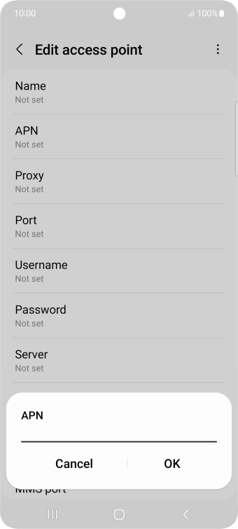 Key in mobile.o2.co.uk and press OK.