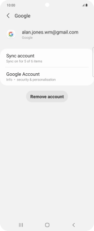 Press Sync account.