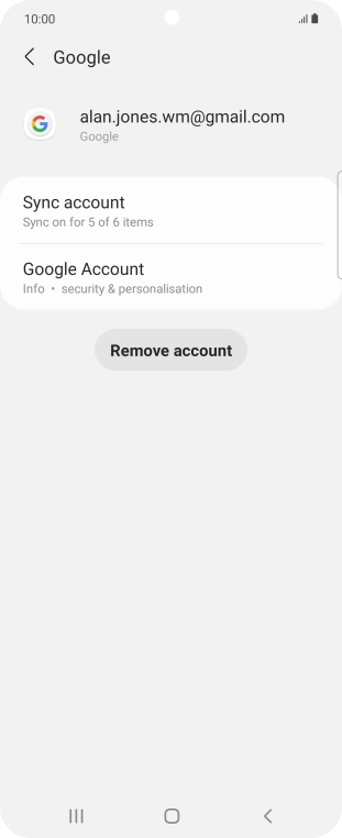 Press Sync account.