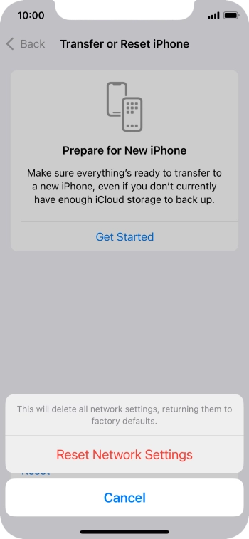 Press Reset Network Settings.