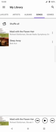 Press the required audio file.