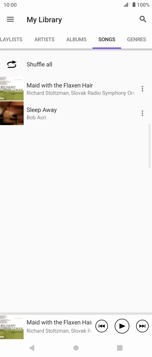 Press the required audio file.