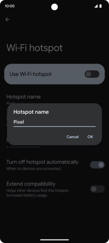 Key in the required WiFi hotspot name and press OK.