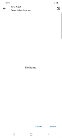 To create a new folder, press the new folder icon and follow the instructions on the screen to create a new folder.